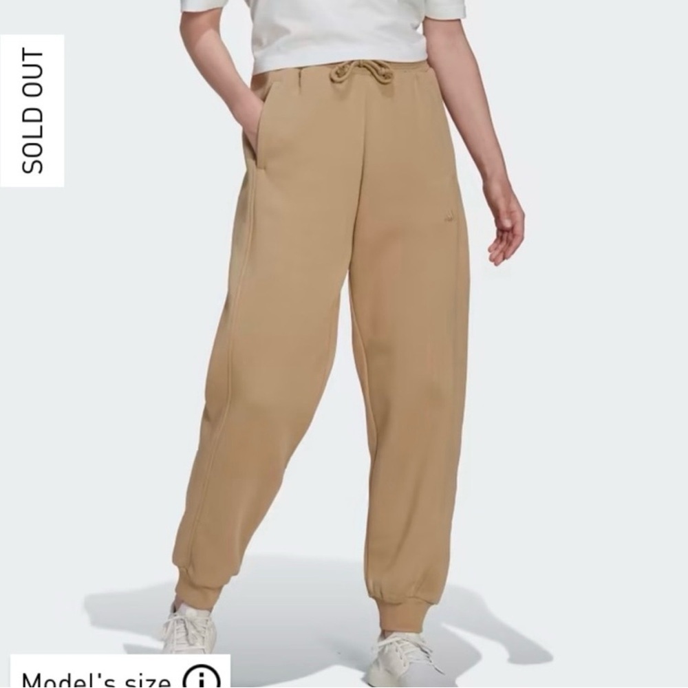 Adidas All Szn Fleece Lined Tan Biege Sweatpants Jogger High Rise Medium Women’s
